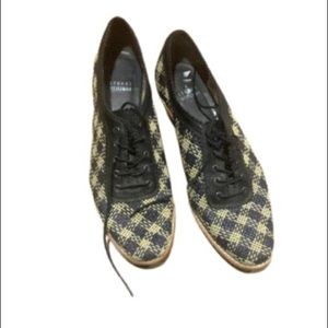 Vintage Stuart Weitzman Woman’s Fabric Plaid Oxford Shoes